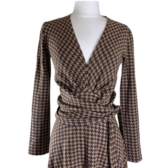 Daniela Corte gold metallic houndstooth dress size S - Picture 5 of 10